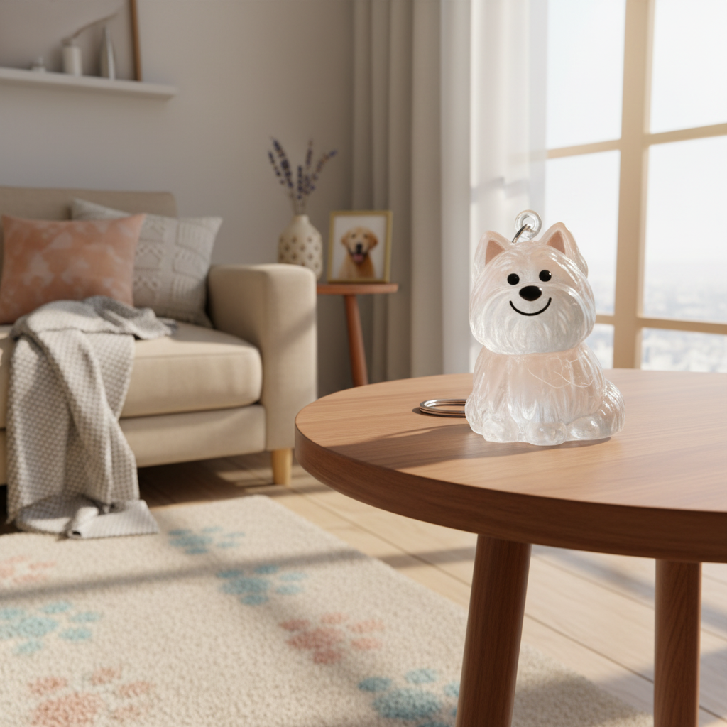 Cute Fuzzy Ball Keychain with Transparent Case for Pet Hair - Fixed Buy