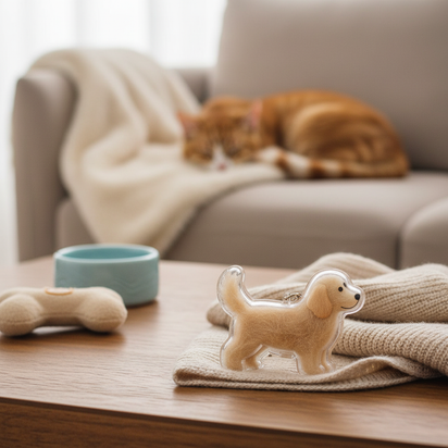 Cute Fuzzy Ball Keychain with Transparent Case for Pet Hair - Fixed Buy