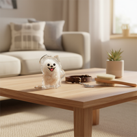 Cute Fuzzy Ball Keychain with Transparent Case for Pet Hair - Fixed Buy