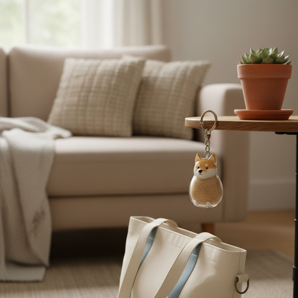 Cute Fuzzy Ball Keychain with Transparent Case for Pet Hair - Fixed Buy