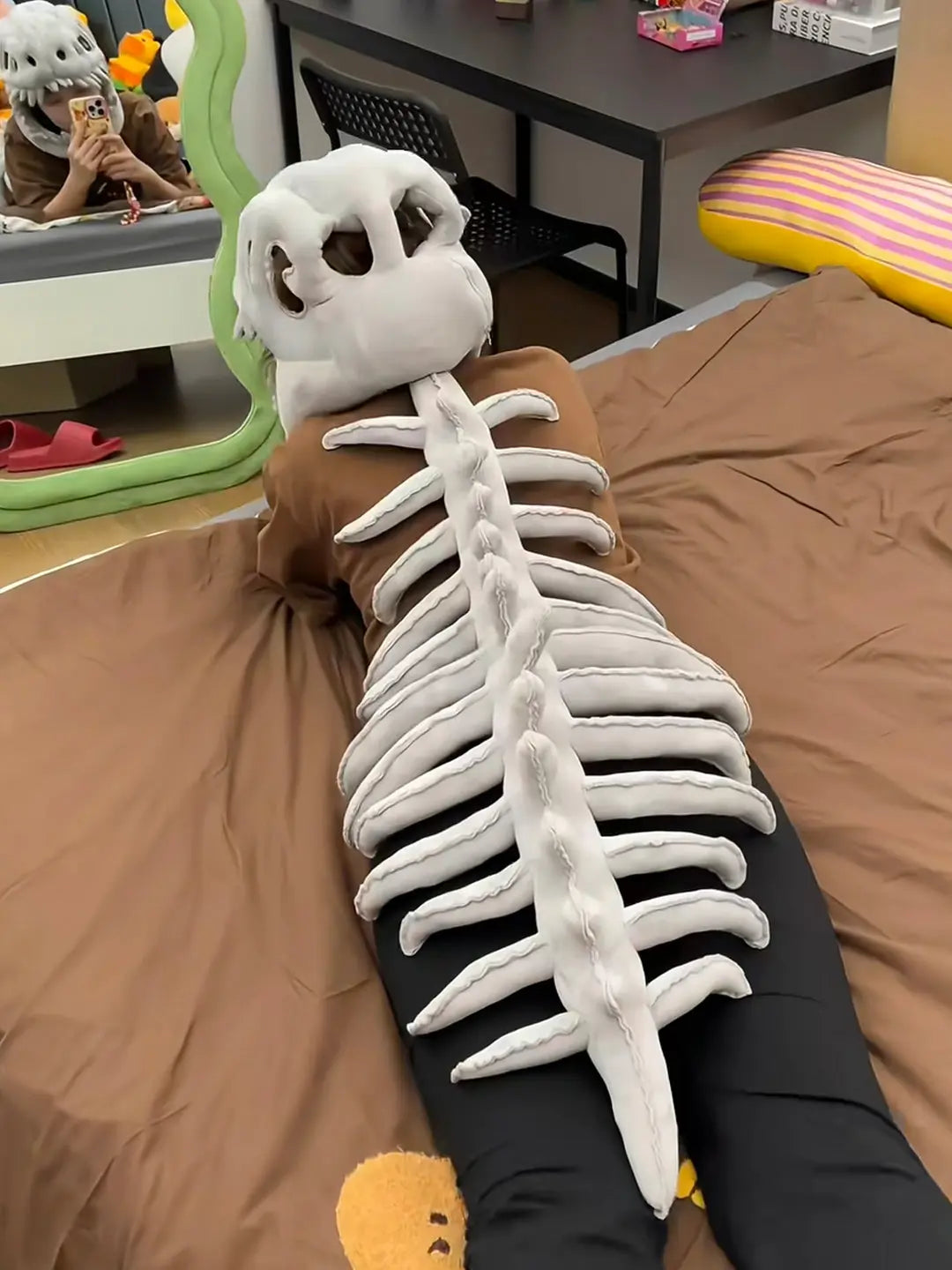 Cute Dino Skeleton Plush Dress-Up Outfit for All Ages - Fixed Buy