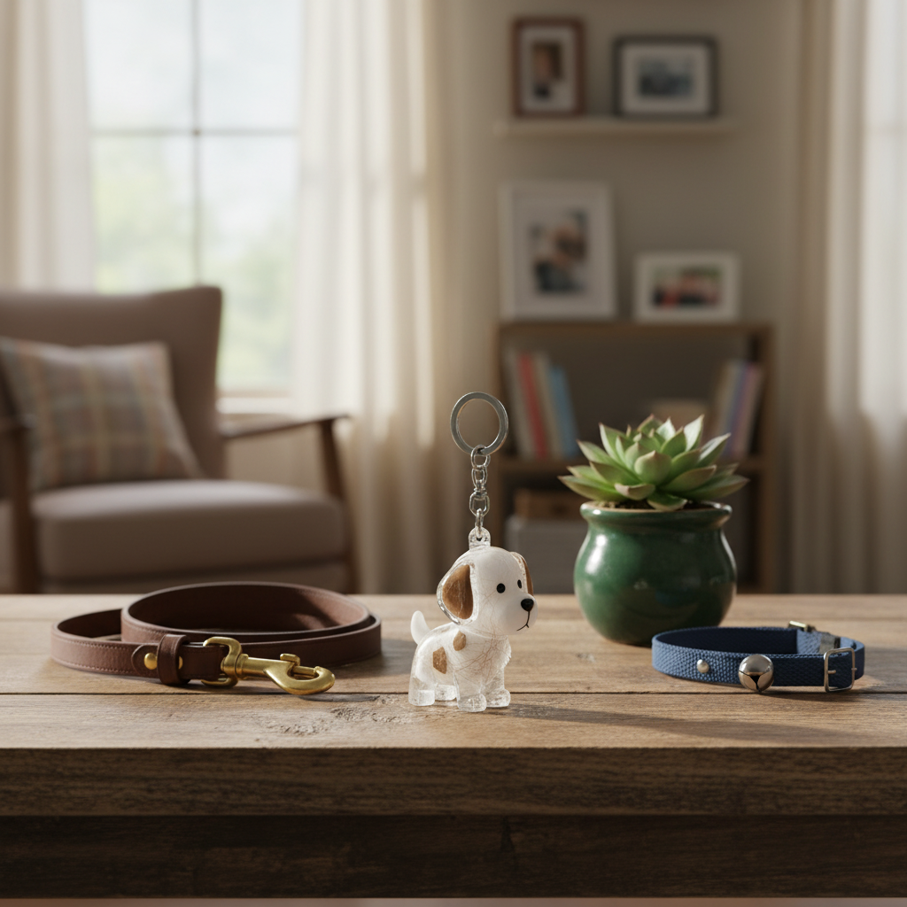 Cute Fuzzy Ball Keychain with Transparent Case for Pet Hair - Fixed Buy