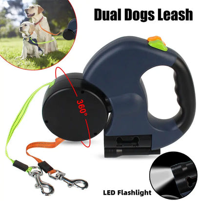 Dual-Pet Auto Retractable Leash for Happier Walks Together - Fixed Buy