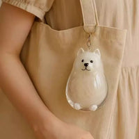 Cute Fuzzy Ball Keychain with Transparent Case for Pet Hair - Fixed Buy