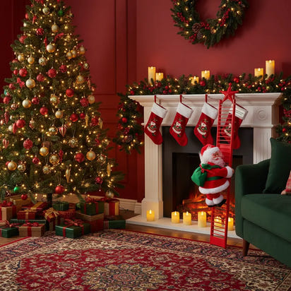 Adorable Climbing Electric Santa Toy for Festive Holiday Fun - Fixed Buy