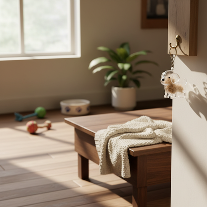 Cute Fuzzy Ball Keychain with Transparent Case for Pet Hair - Fixed Buy